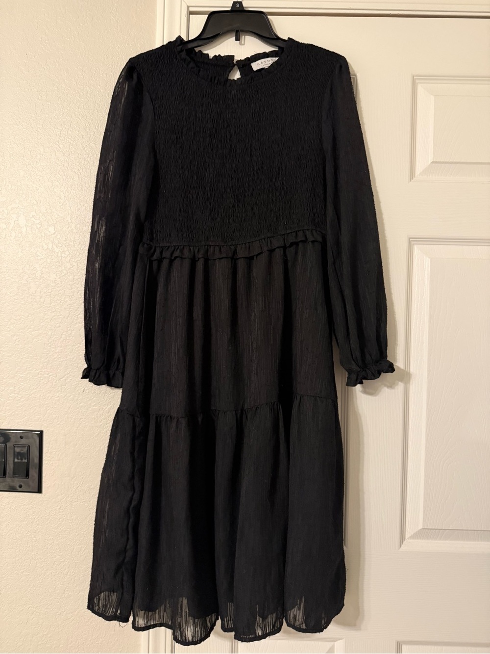 Hayden Black Dress with Sheer Details